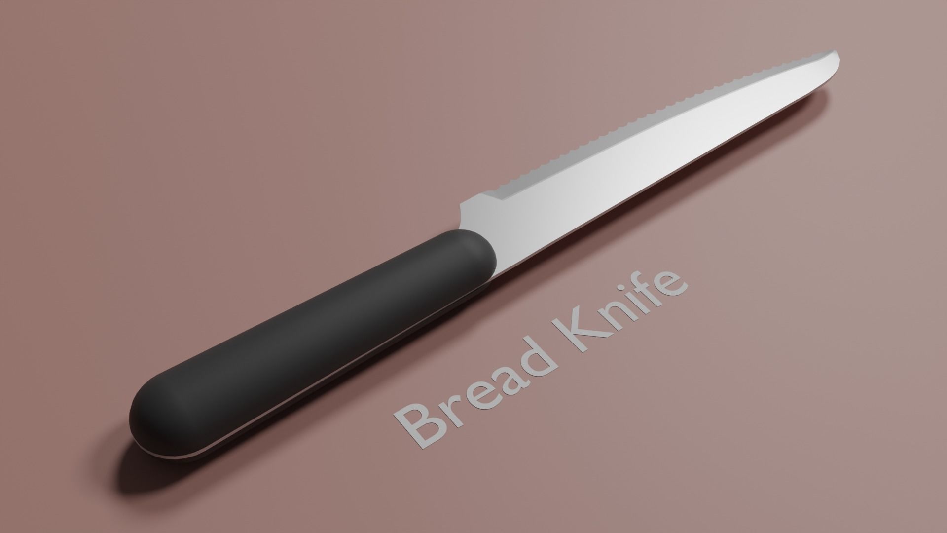 Kitchen Knife Set Low-poly 3D model_2