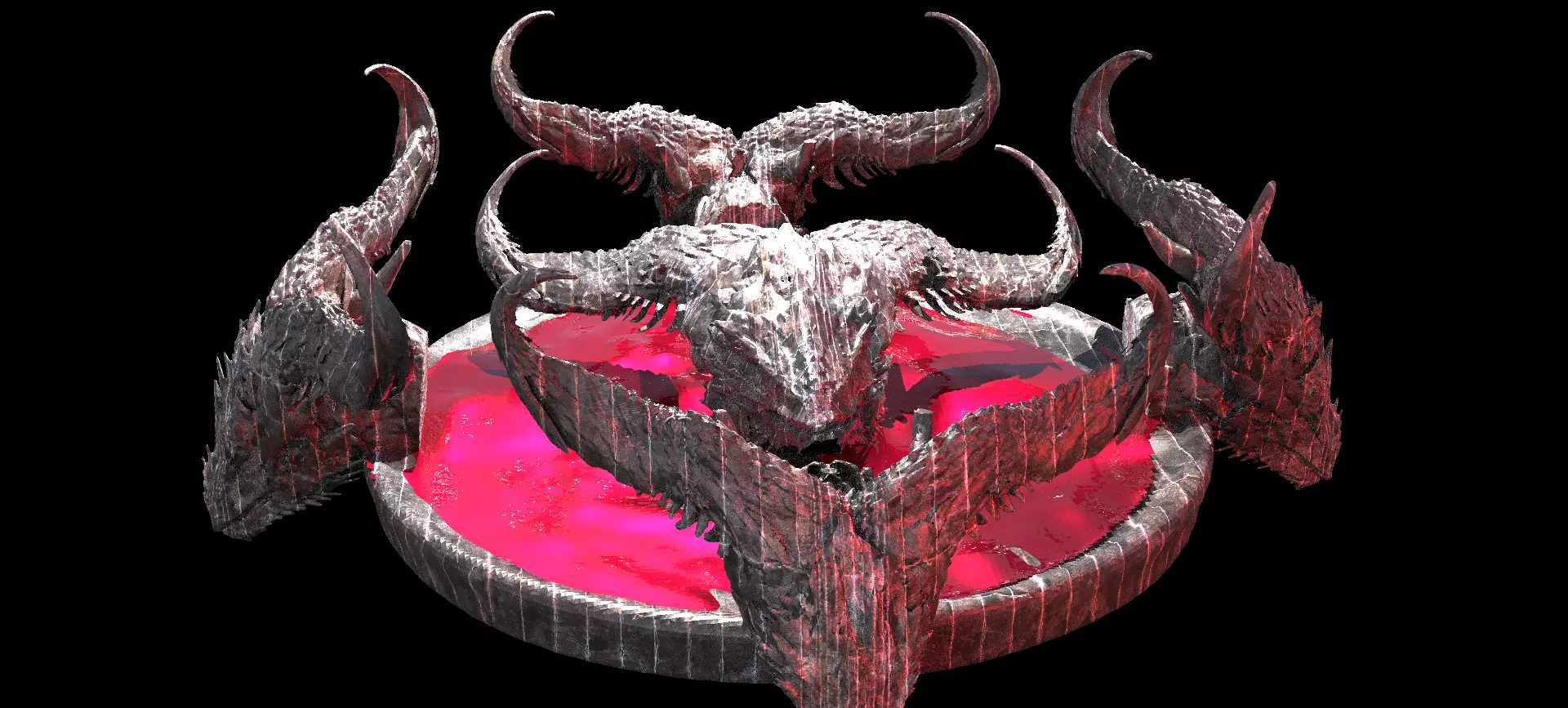 Halloween Demon Scull Stand 3  3D model_0