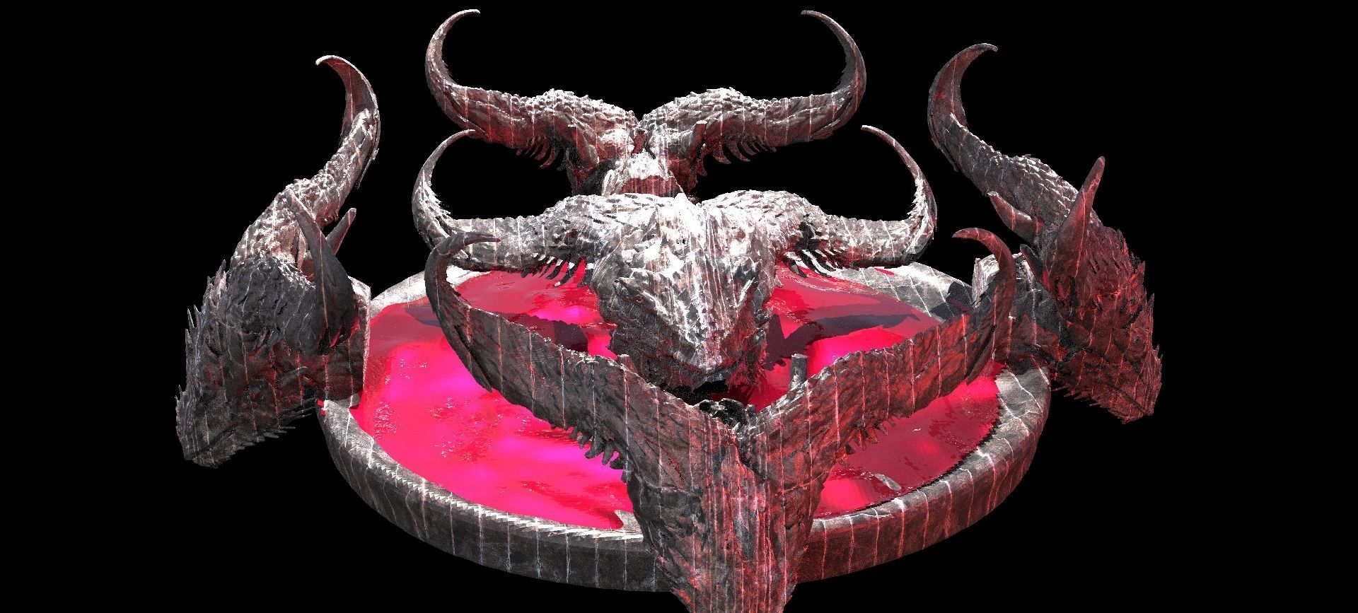 Halloween Demon Scull Stand 3  3D model_1