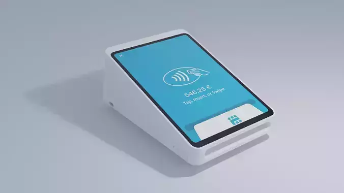 Square Mobile Checkout Terminal with 4K Textures Low-poly 3D model