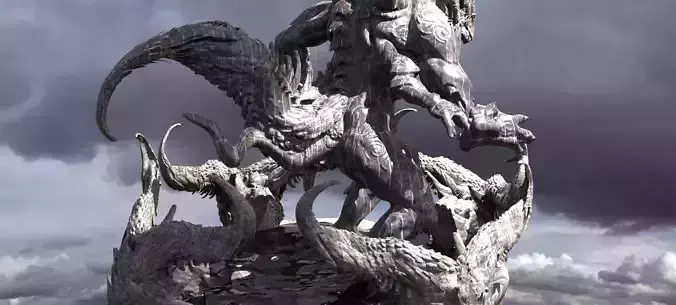 Dark Drake Lizard Statue 2