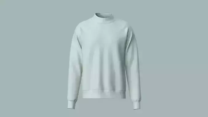 Canvas Unisex Sponge Fleece Rib Neck Sweatshirt