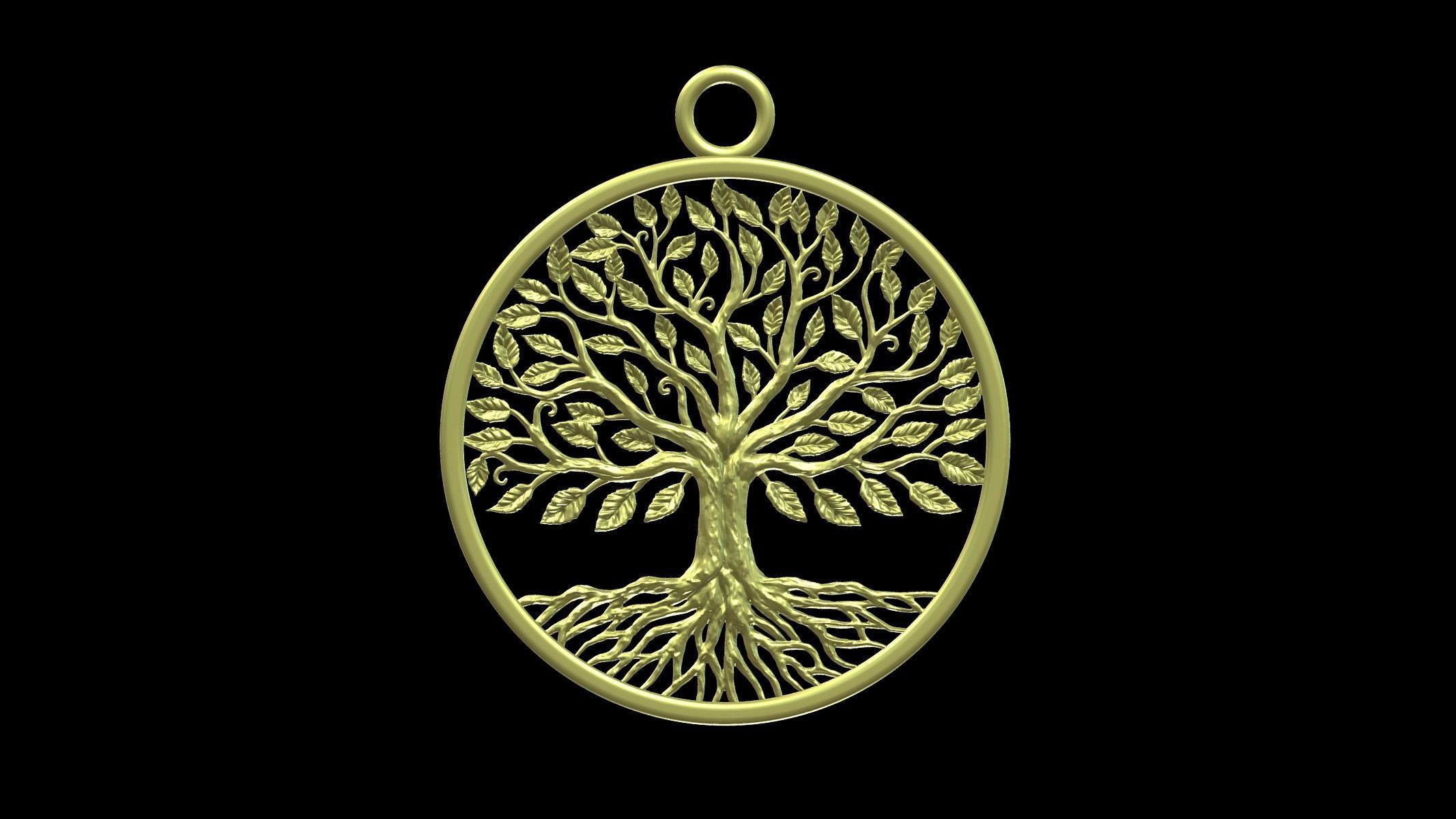 Tree of Life Pendant 3D print model_1