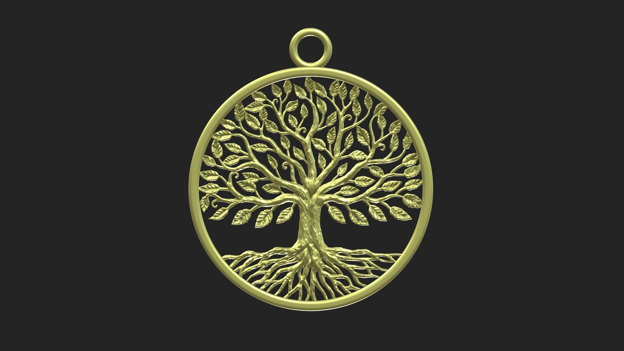 Tree of Life Pendant 3D print model_20