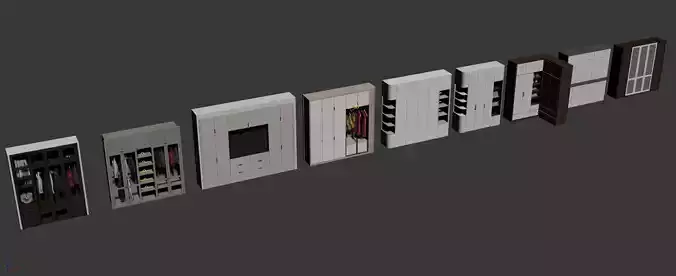 WARDROBE COLLECTION with clothes on shelves