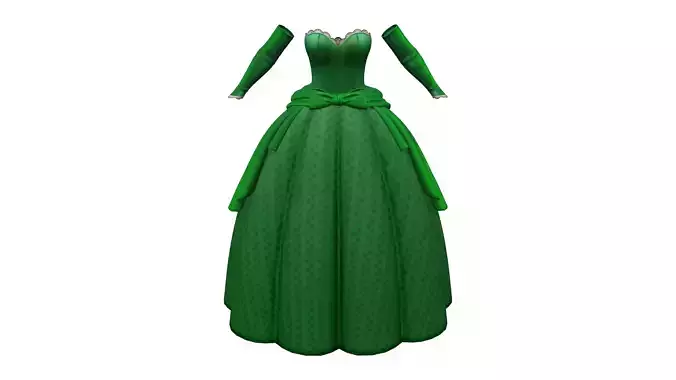 Long Ball Skirt Princess Dress With Gloves