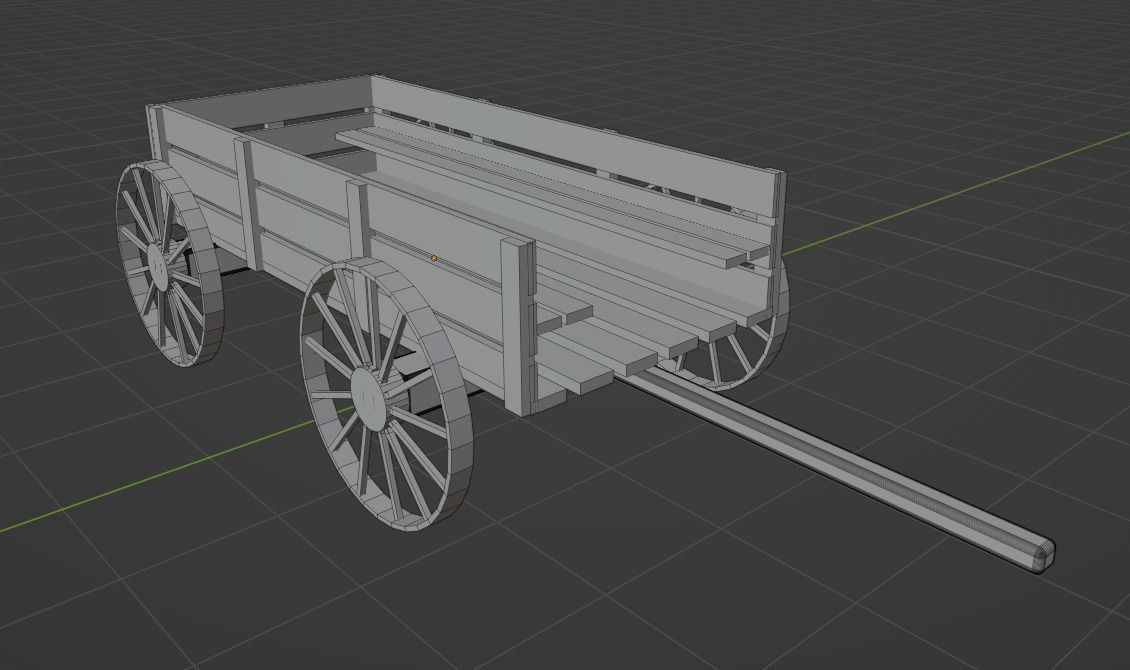 Medeival Wagons Low-poly 3D model_8