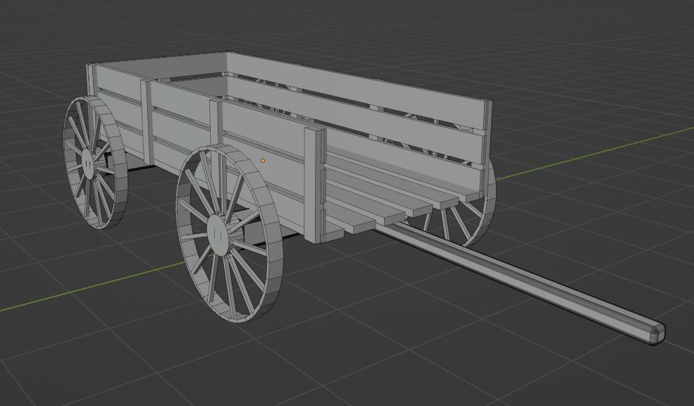 Medeival Wagons Low-poly 3D model_9
