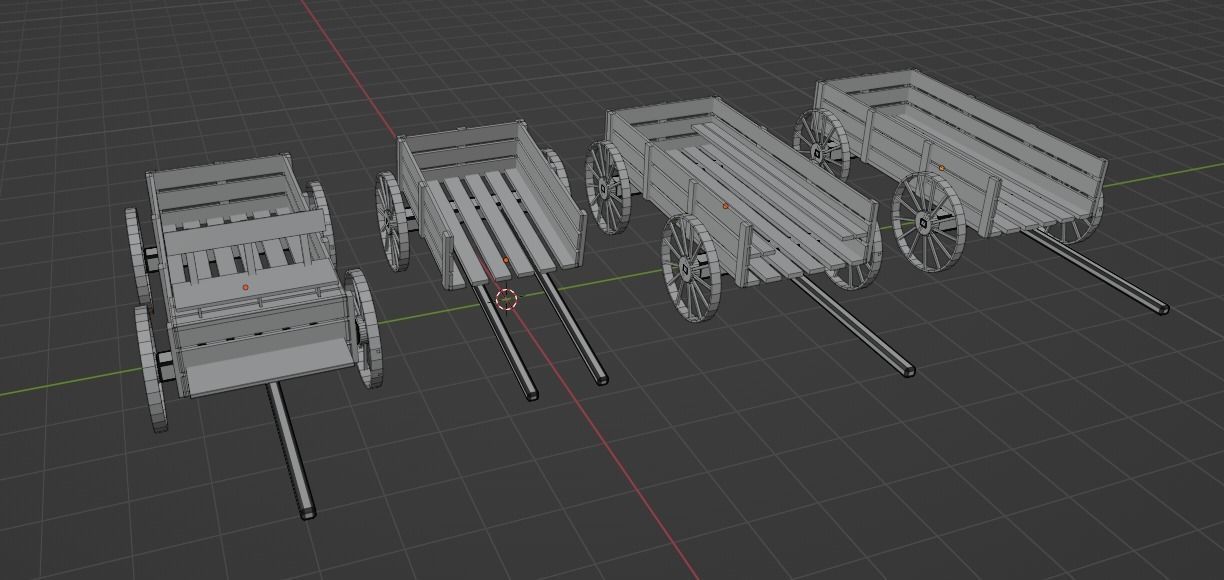 Medeival Wagons Low-poly 3D model_5
