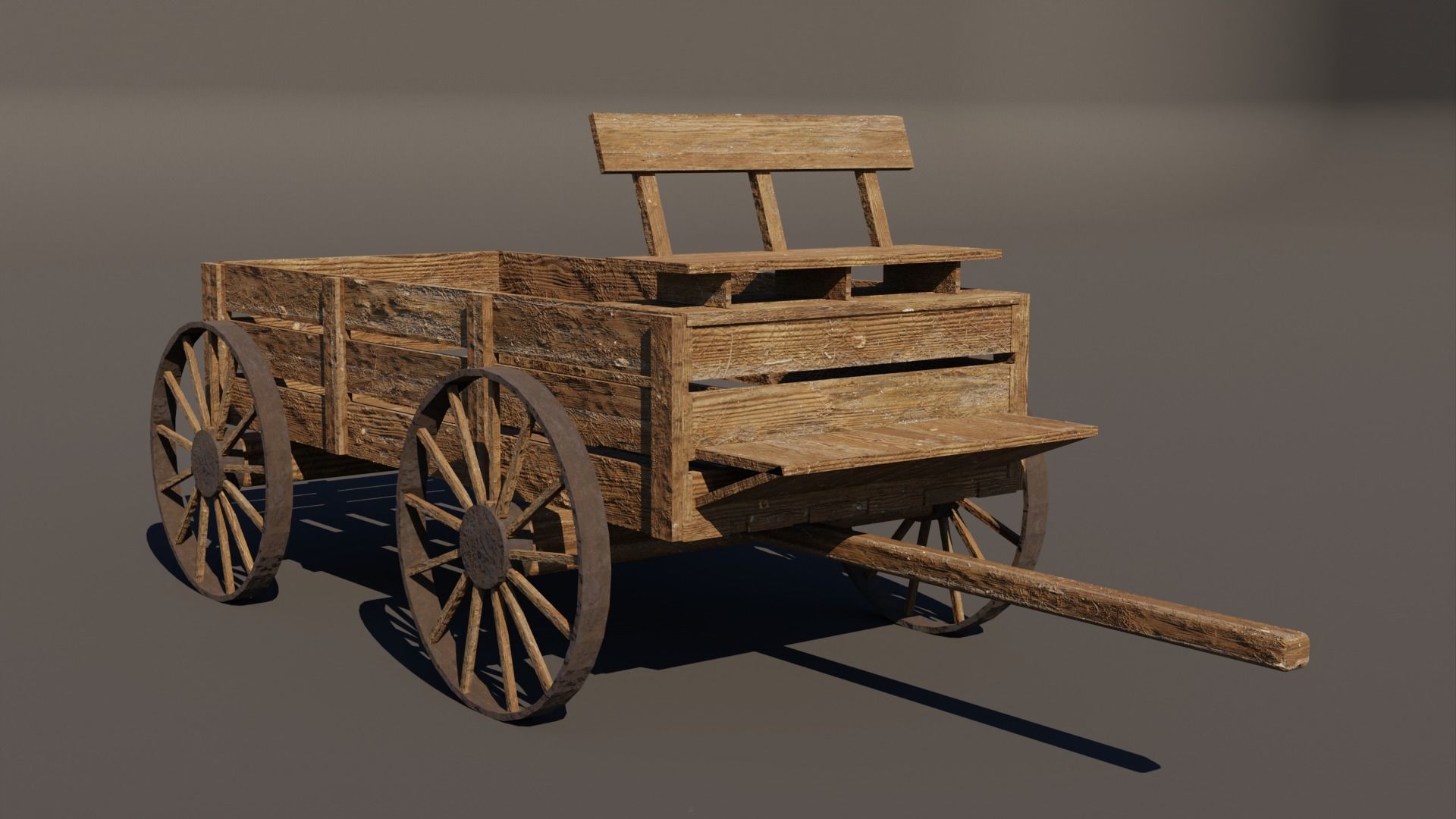 Medeival Wagons Low-poly 3D model_1