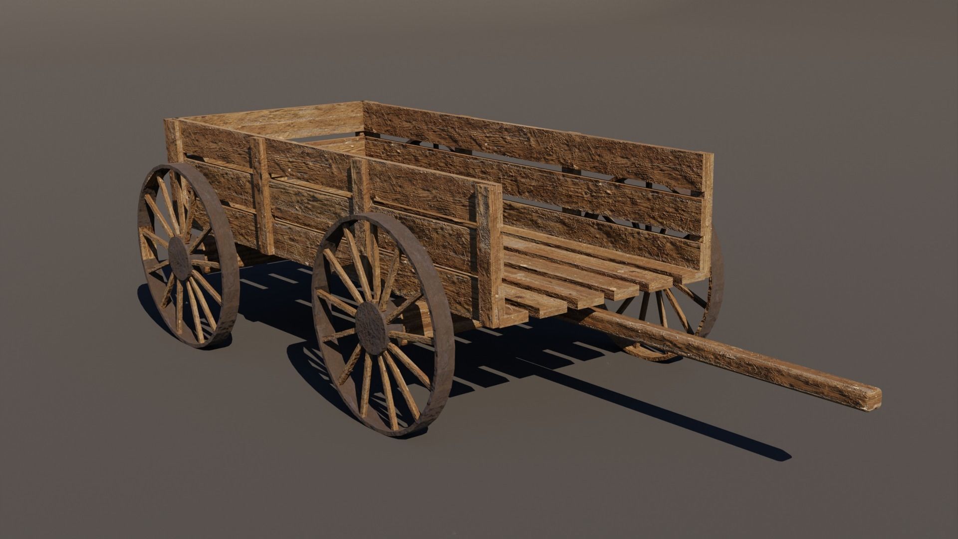 Medeival Wagons Low-poly 3D model_4