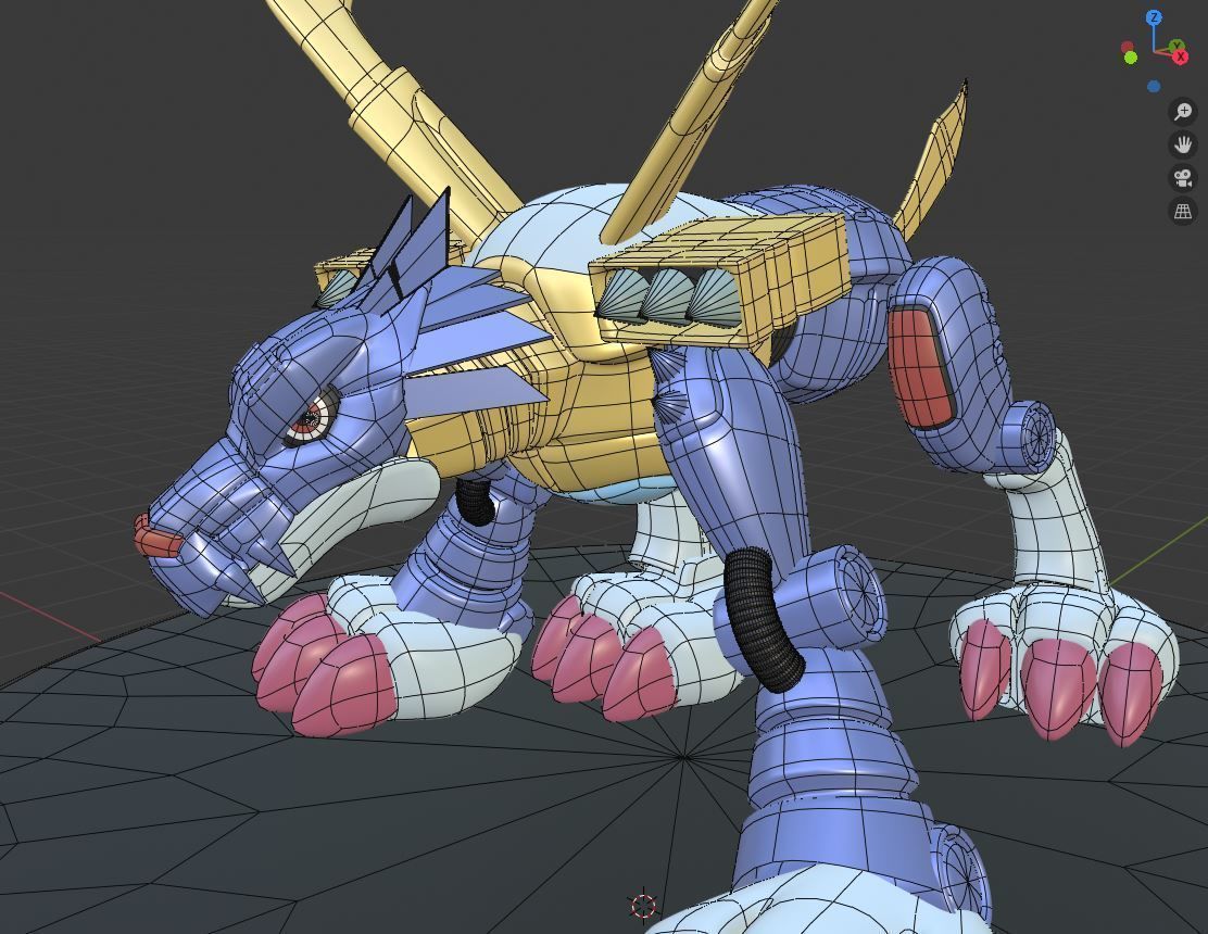 Metal Garurumon - Digimon 3D model_6