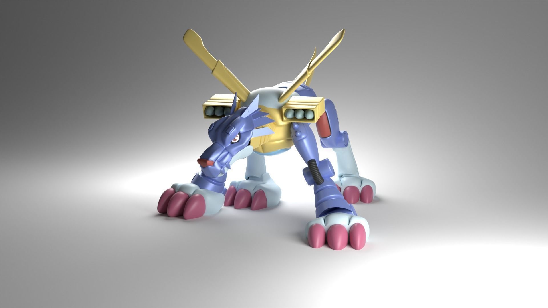 Metal Garurumon - Digimon 3D model_3
