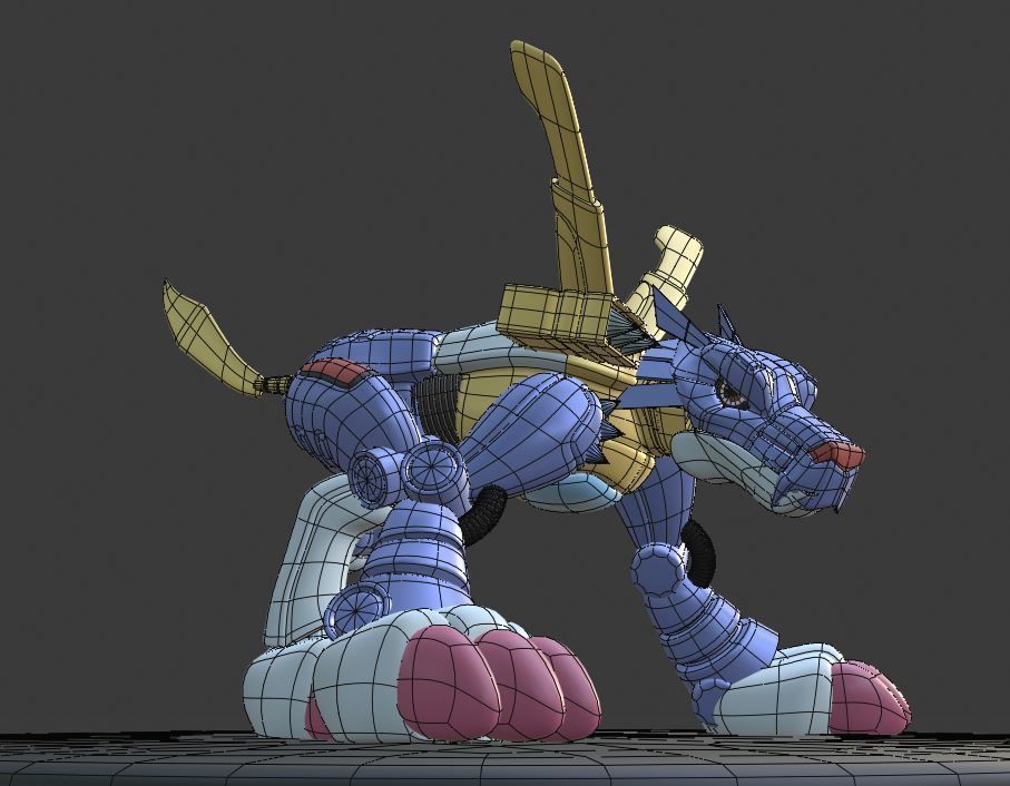 Metal Garurumon - Digimon 3D model_7