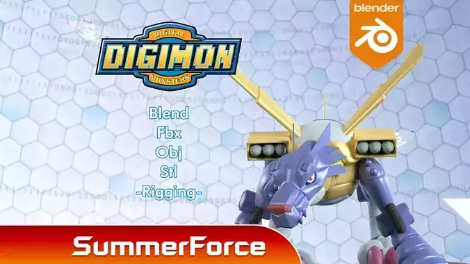 Metal Garurumon - Digimon 3D model