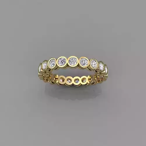 Bezel Eternity Ring 3d Model and Render 
