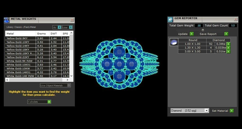 Engagement Wedding Solitaire Three Band Bridal Ring 3D print model_3