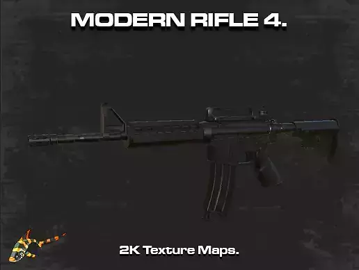 Modern Rifle 4 Low-poly 3D model