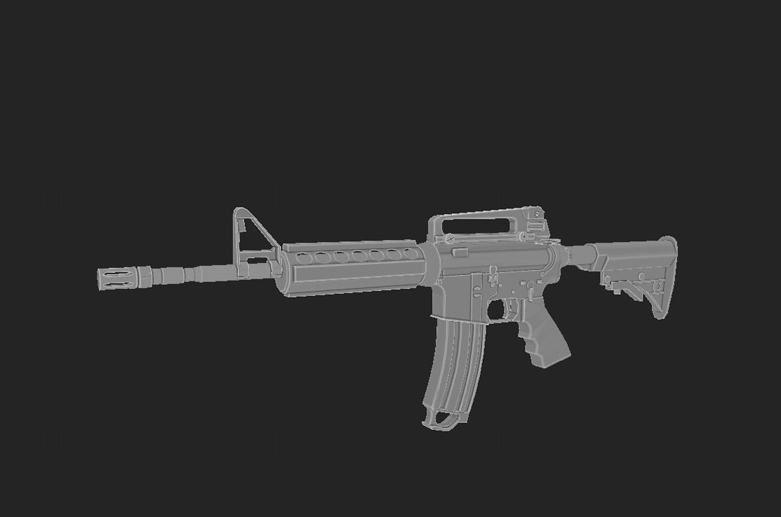 Modern Rifle 4 Low-poly 3D model_4