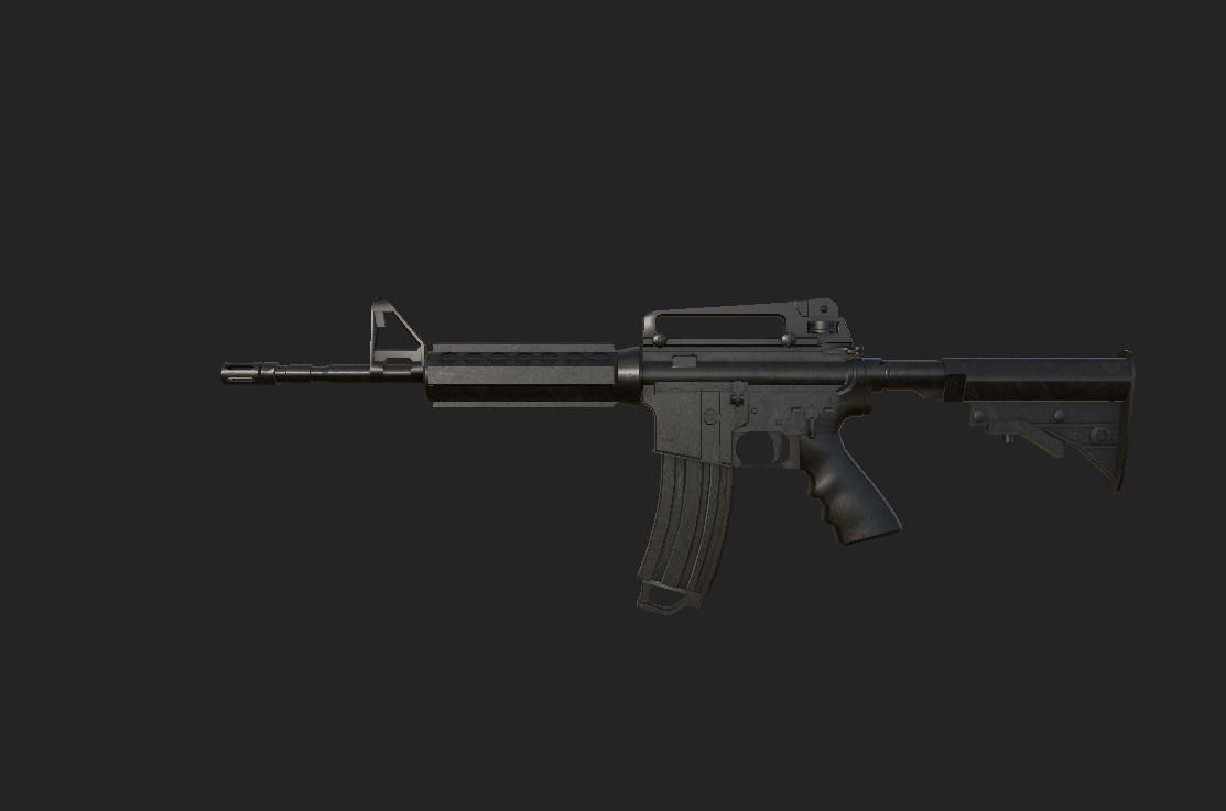 Modern Rifle 4 Low-poly 3D model_1