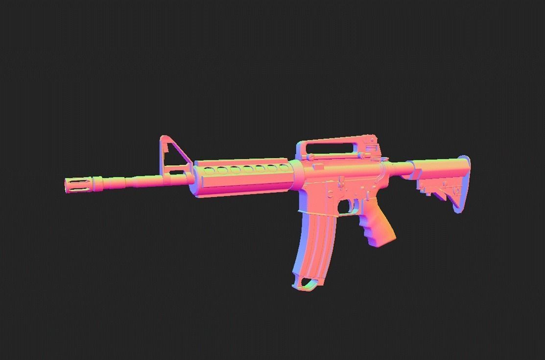 Modern Rifle 4 Low-poly 3D model_2