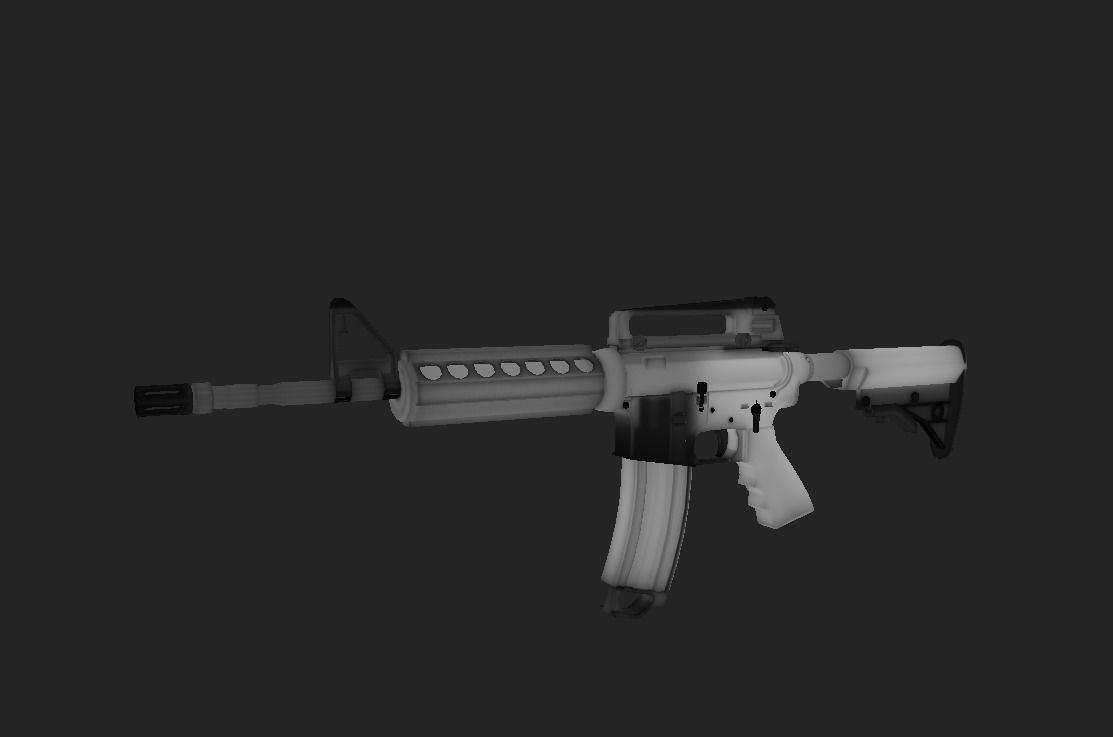Modern Rifle 4 Low-poly 3D model_3