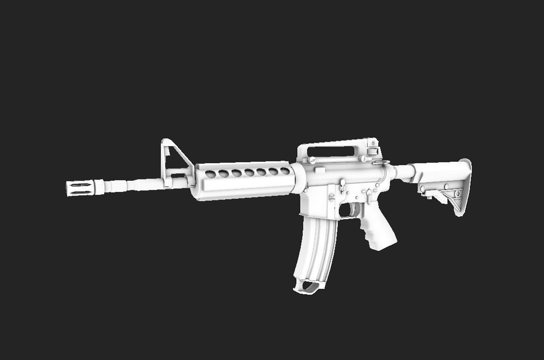 Modern Rifle 4 Low-poly 3D model_5