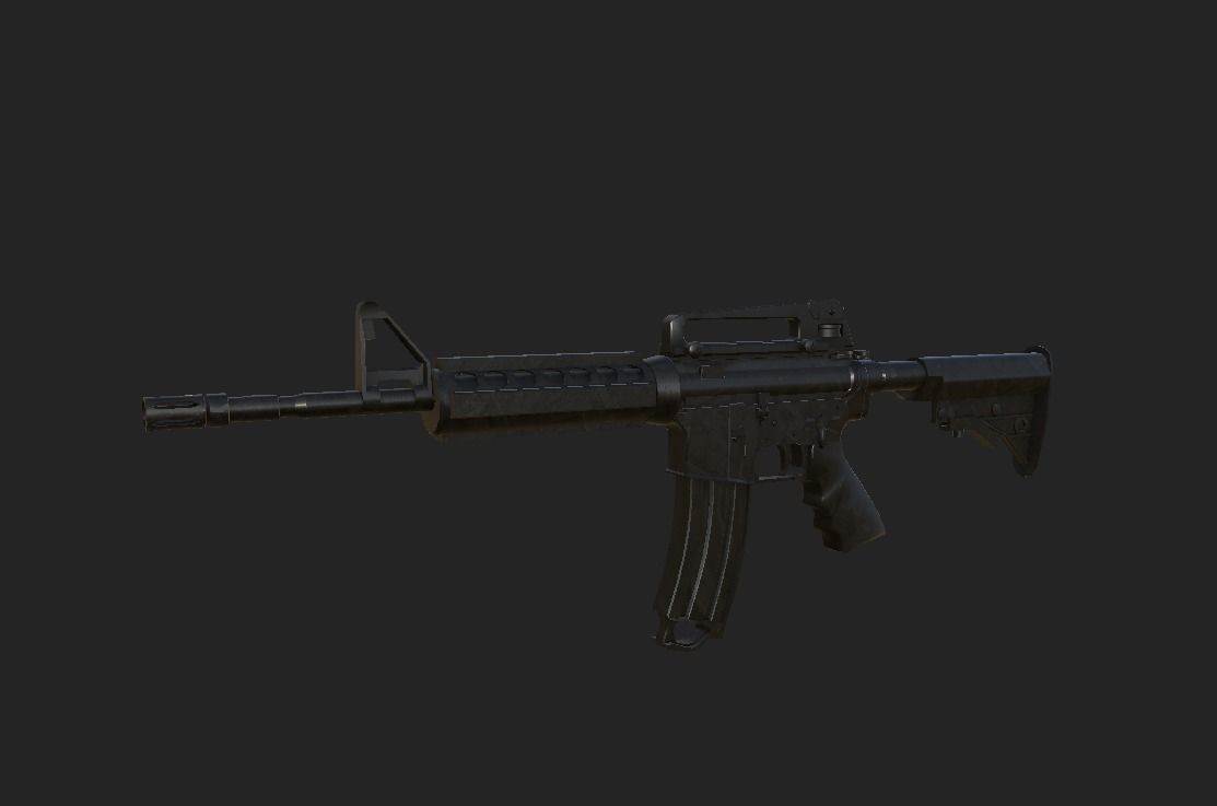 Modern Rifle 4 Low-poly 3D model_7