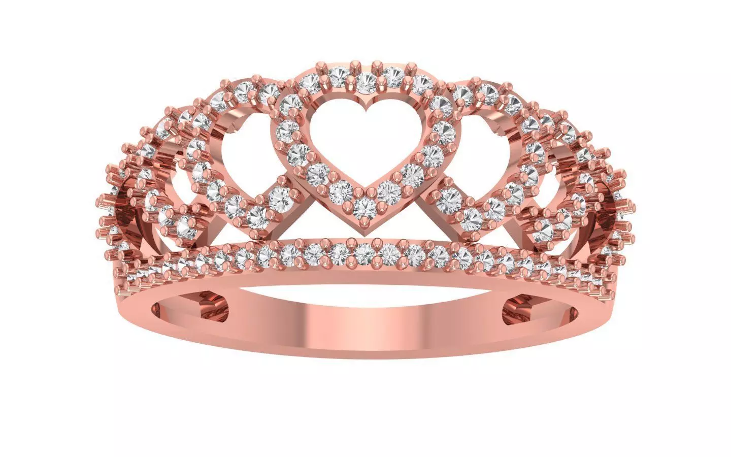 Engagement Wedding Solitaire Heart Ring 3D print model_0