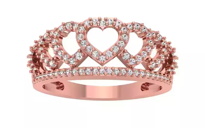 Engagement Wedding Solitaire Heart Ring 3D print model