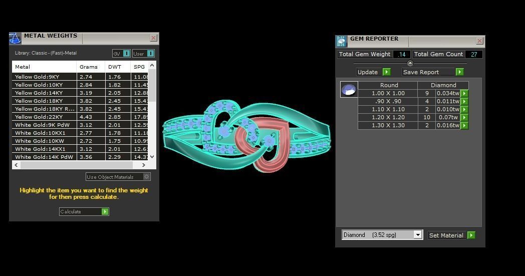 Engagement Wedding Solitaire Double Band Heart Ring 3D print model_3