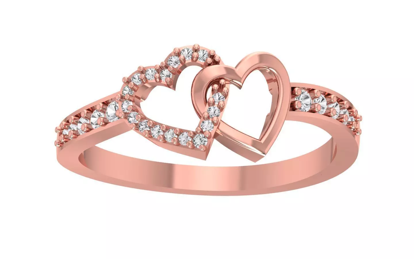 Engagement Wedding Solitaire Heart Ring 3D print model_0