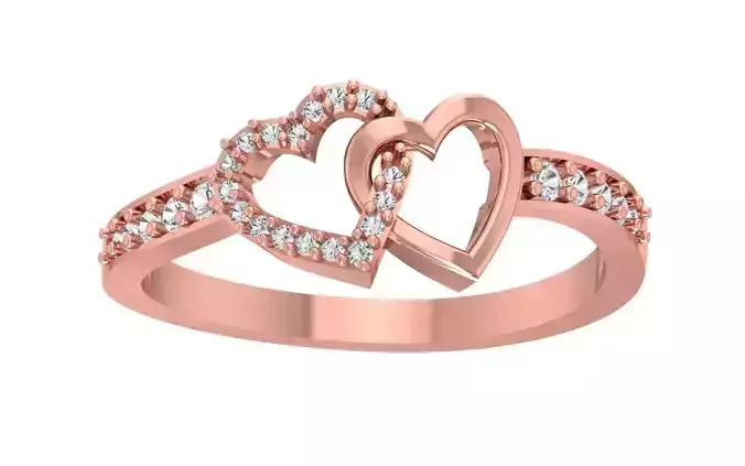 Engagement Wedding Solitaire Heart Ring 3D print model