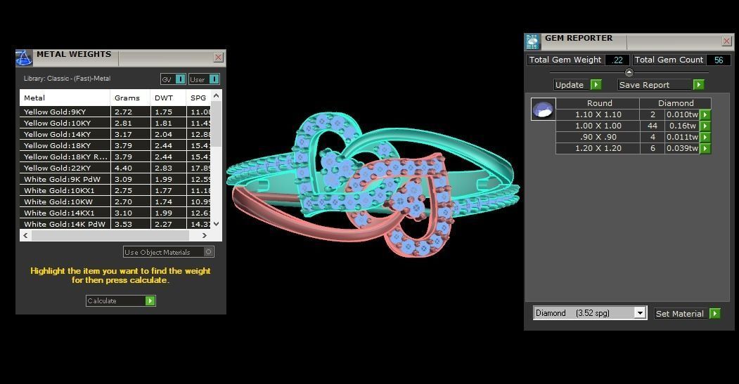 Engagement Wedding Solitaire Double Band Heart Ring 3D print model_3