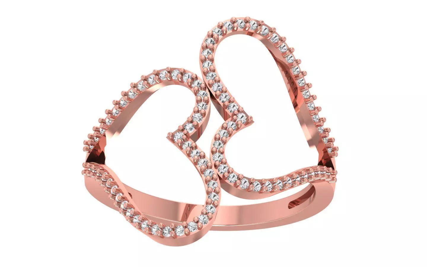 Engagement Wedding Solitaire Heart Ring 3D print model_0