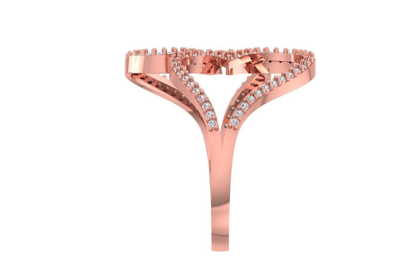 Engagement Wedding Solitaire Heart Ring 3D print model_2