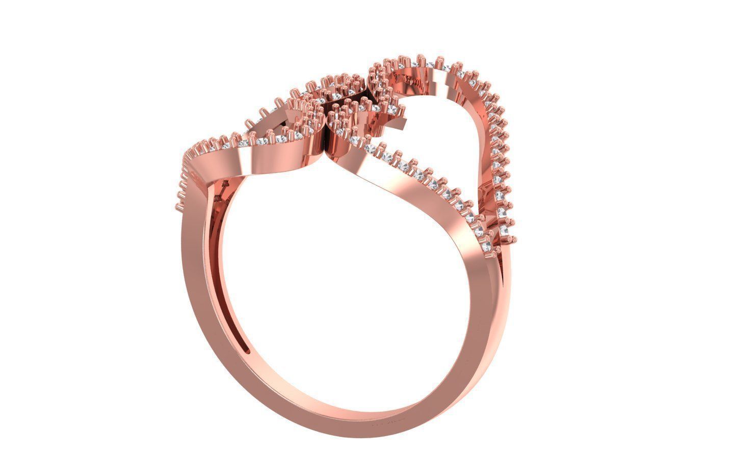 Engagement Wedding Solitaire Heart Ring 3D print model_1