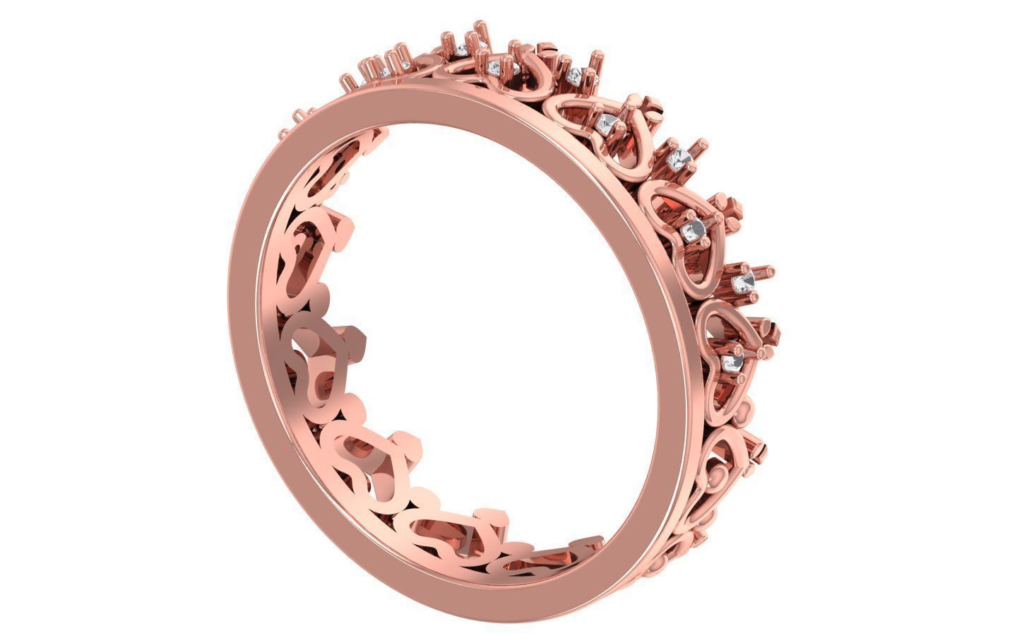 Engagement Wedding Solitaire Heart Ring 3D print model_1