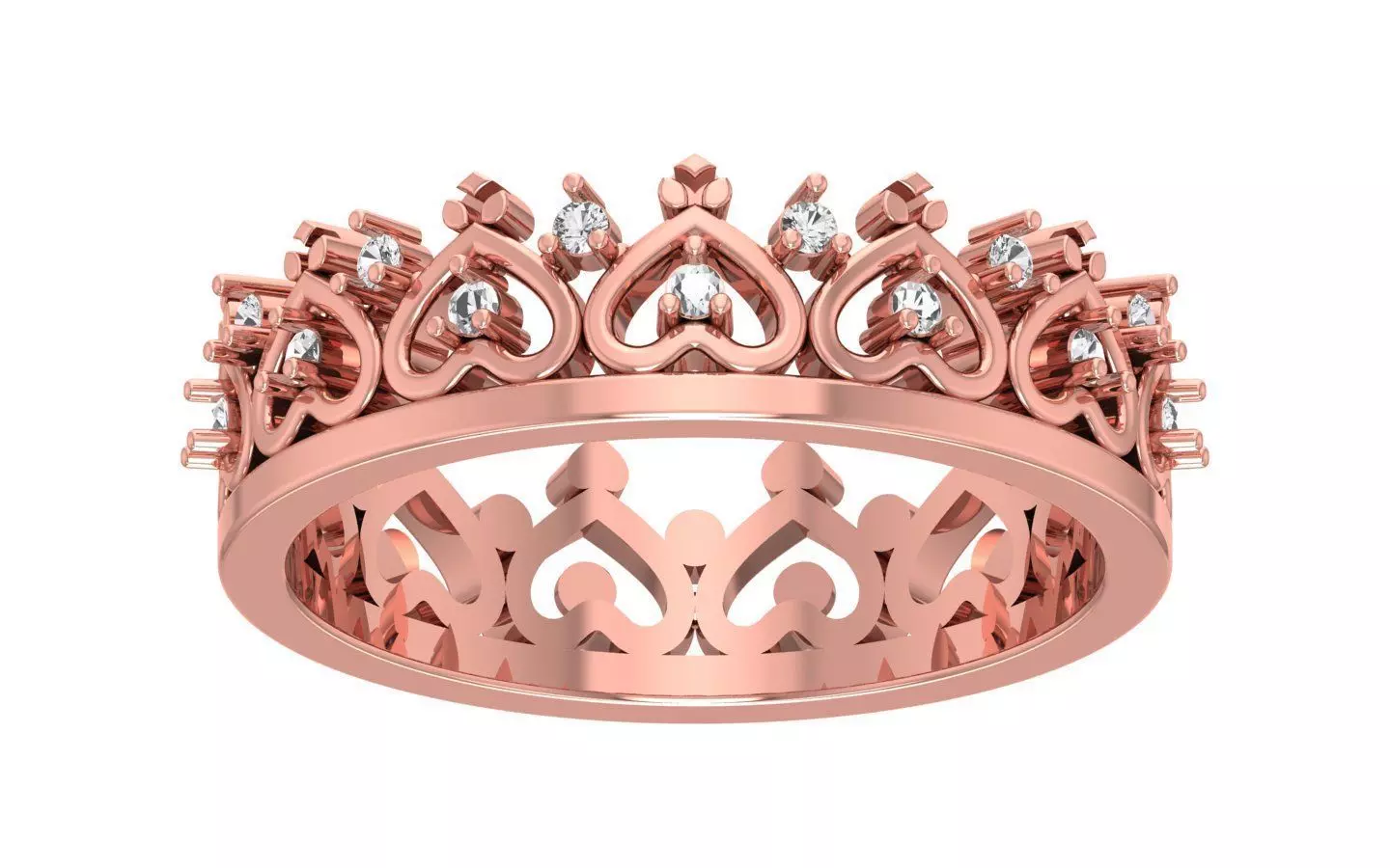 Engagement Wedding Solitaire Heart Ring 3D print model_0