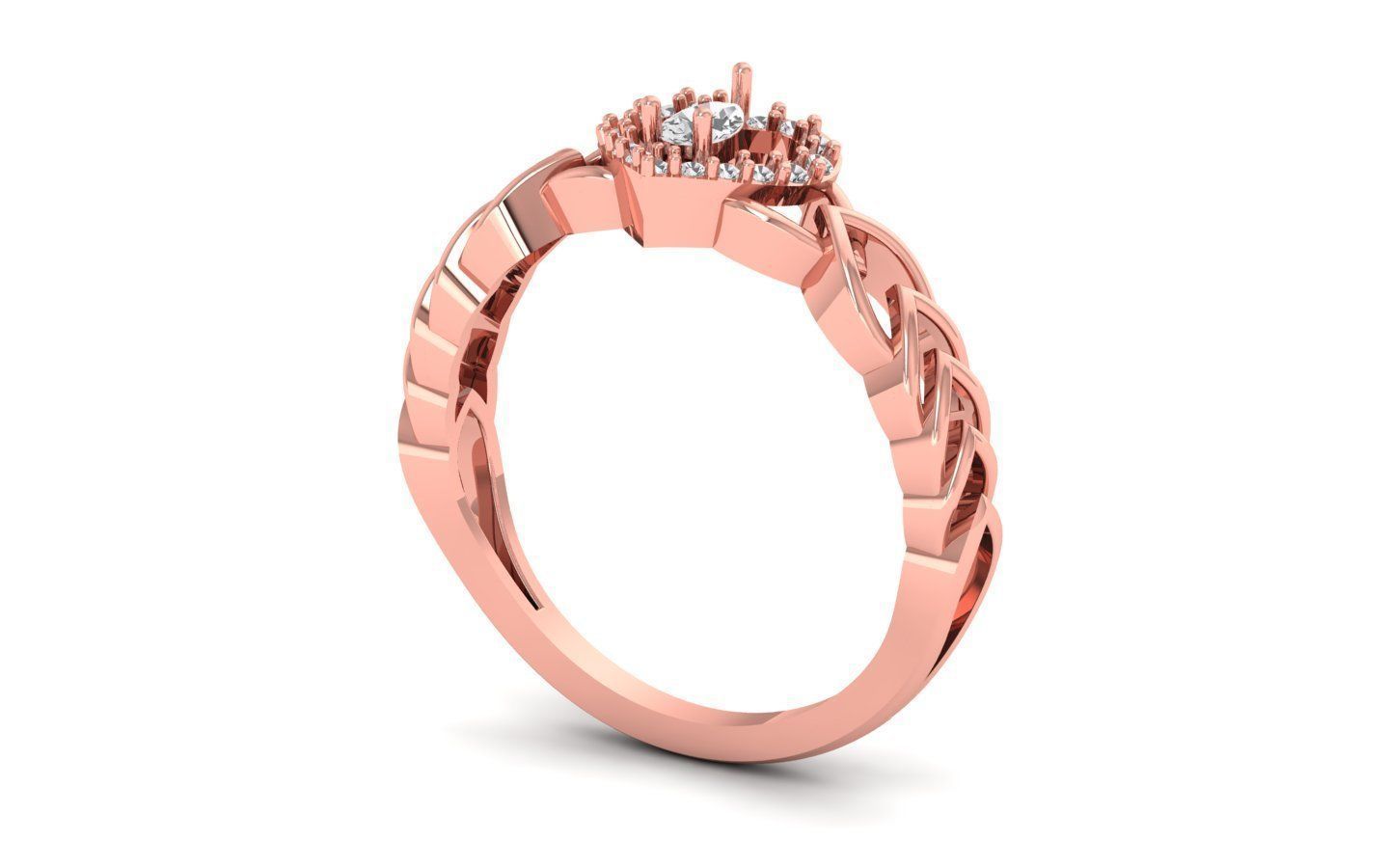 Engagement Wedding Solitaire Heart Ring 3D print model_2