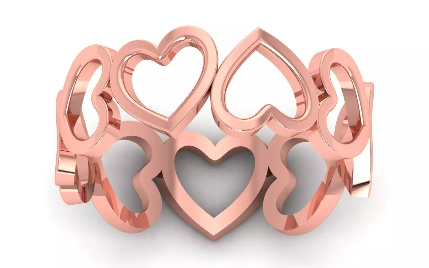 Engagement Wedding Solitaire Heart Ring 3D print model_0