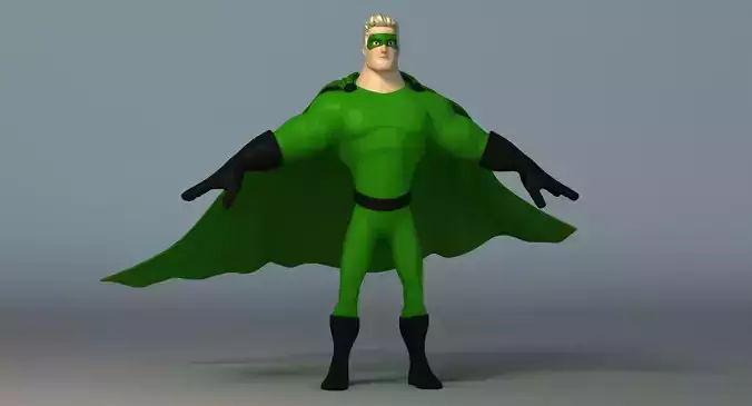 Cartoon Superhero Male Character