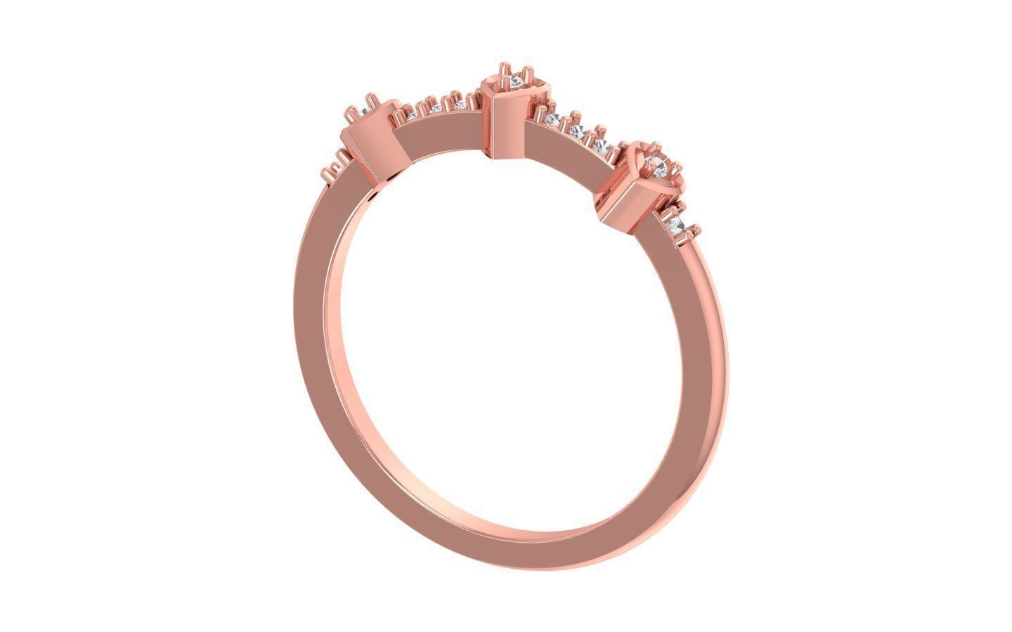 Engagement Wedding Solitaire Heart Ring 3D print model_1