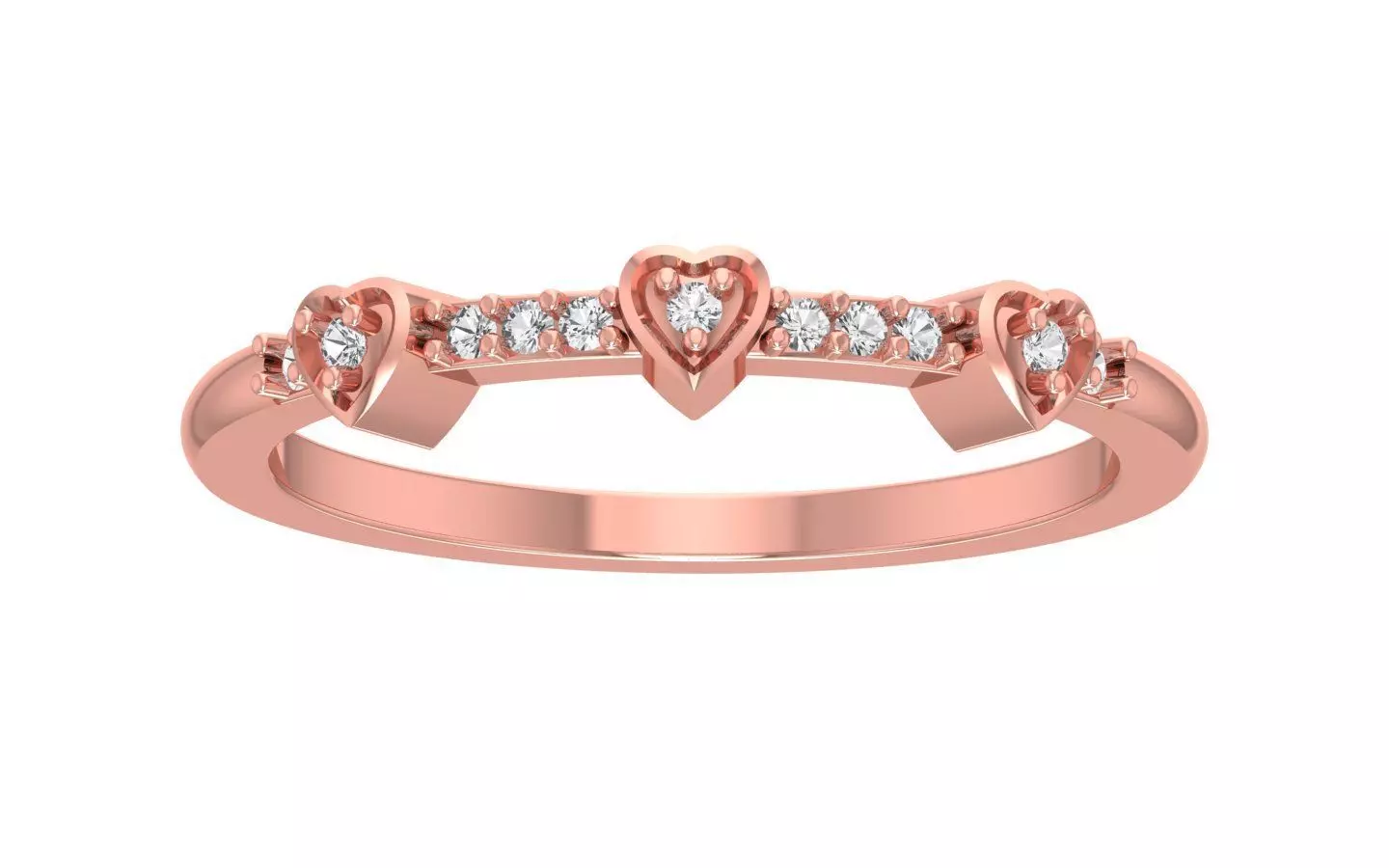 Engagement Wedding Solitaire Heart Ring 3D print model_0