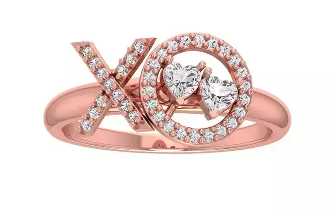 Engagement Wedding Solitaire Heart Ring 3D print model