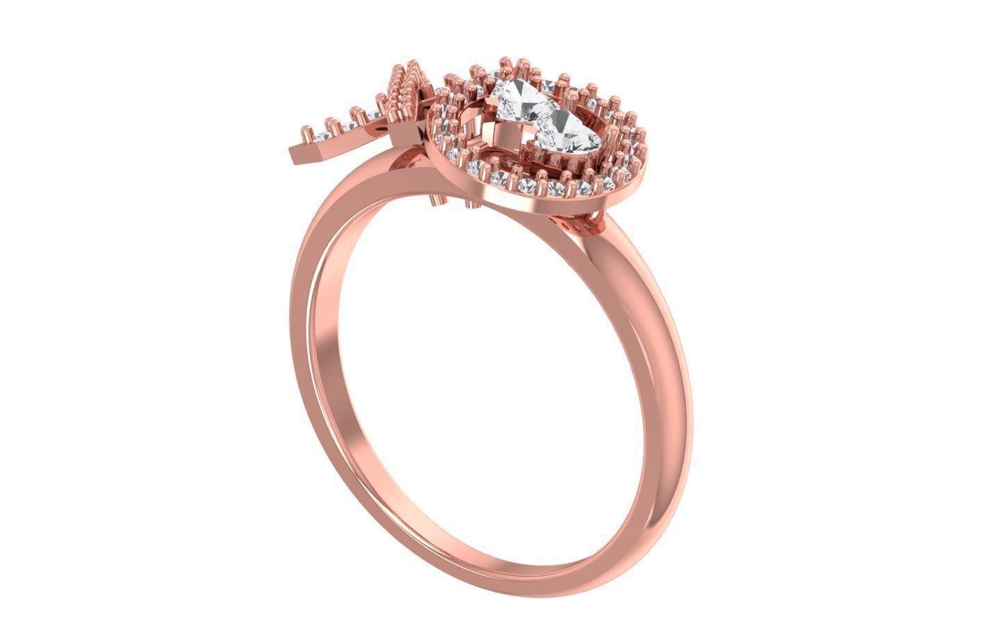 Engagement Wedding Solitaire Heart Ring 3D print model_1