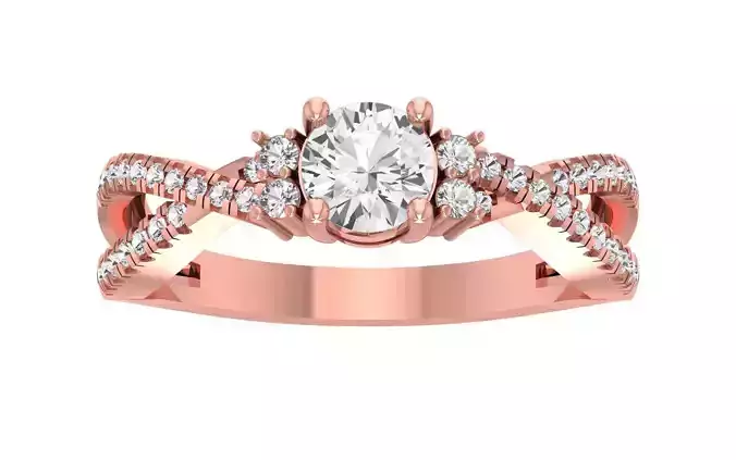 Engagement Wedding Solitaire Double Band Ring