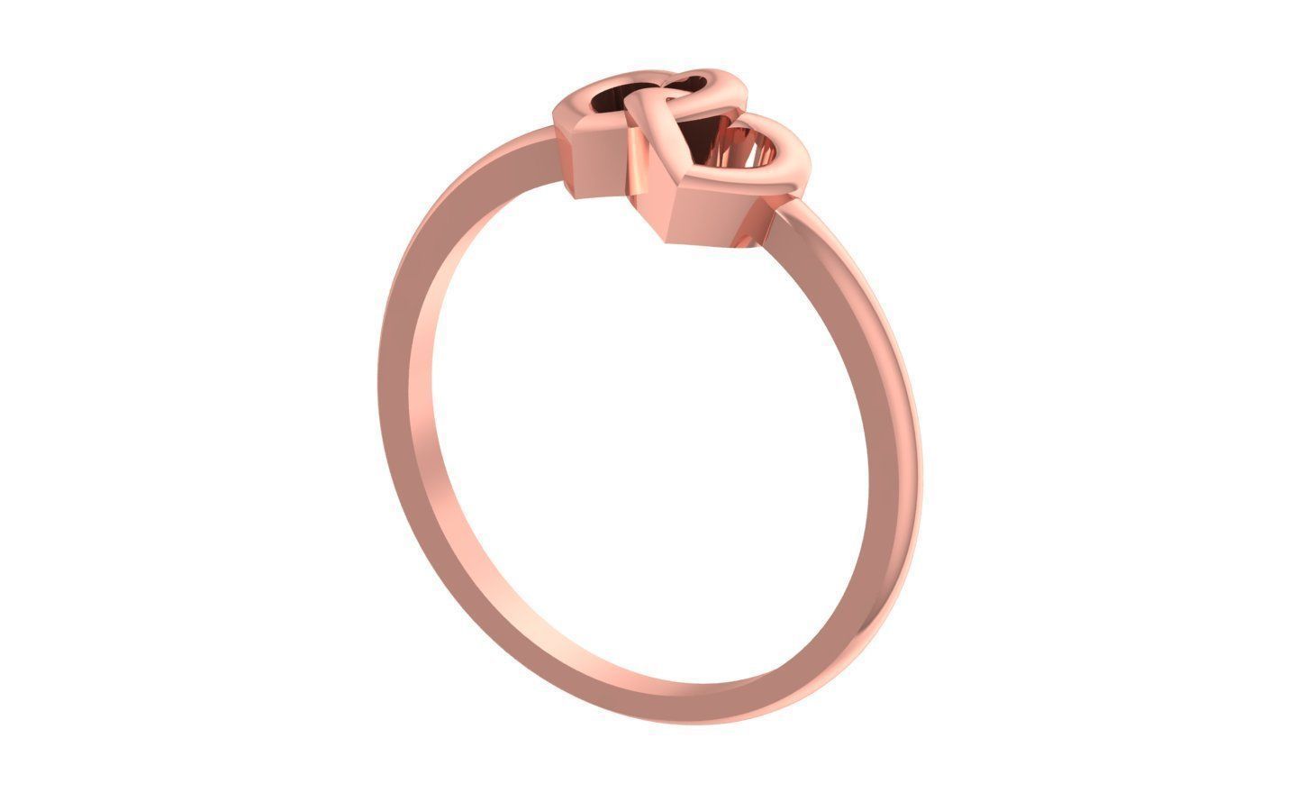 Engagement Wedding Solitaire Heart Ring 3D print model_2