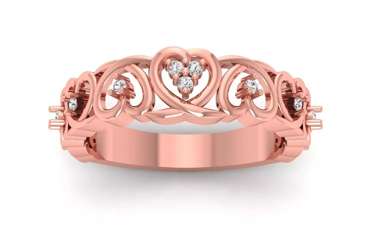 Engagement Wedding Solitaire Heart Ring 3D print model_0