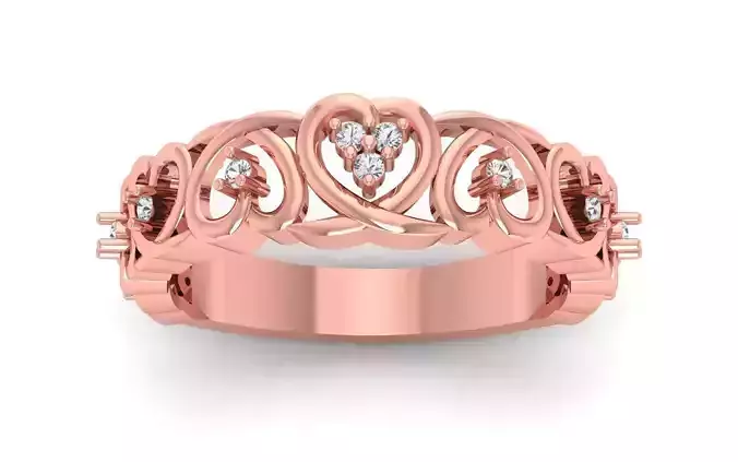 Engagement Wedding Solitaire Heart Ring 3D print model